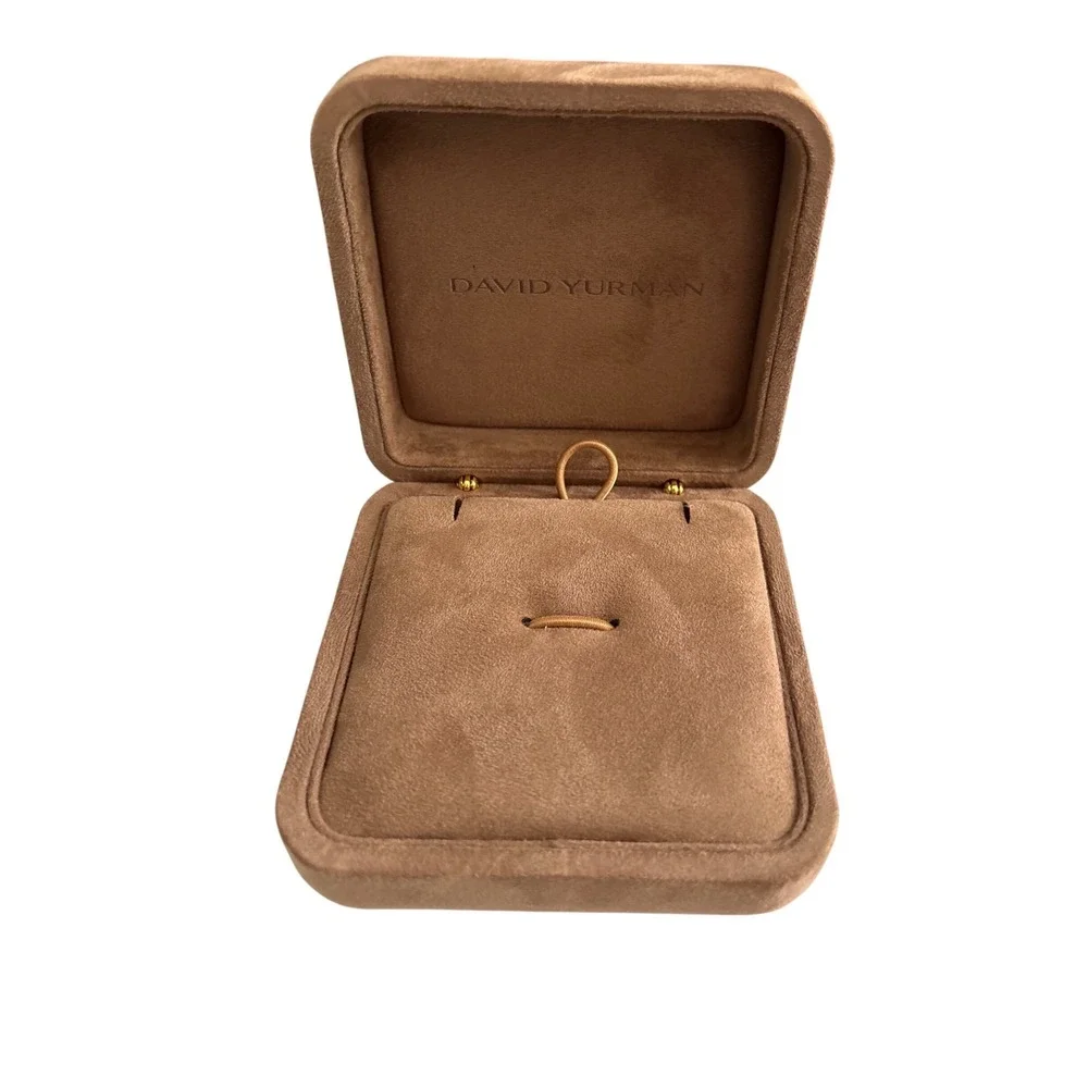 David Yurman Empty Jewelry Box Brown Velvet Suede Gift Presentation Case